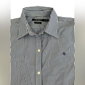 Women’s Ralph Lauren long sleeve blue Striped button down Shirt